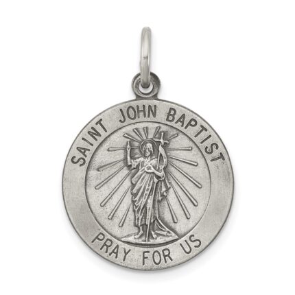 Sterling Silver Antiqued Saint John the Baptist Medal