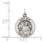 Sterling Silver Antiqued Saint Mark Medal - Image 3