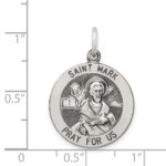 Sterling Silver Antiqued Saint Mark Medal - Image 3