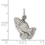 Sterling Silver Antiqued Praying Hands Charm - Image 3