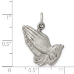 Sterling Silver Antiqued Praying Hands Charm - Image 3