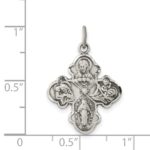 Sterling Silver Antiqued Reservible 4-way Medal - Image 3
