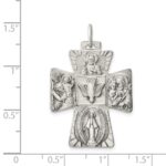 Sterling Silver Antiqued Reversible 4-way Medal - Image 3