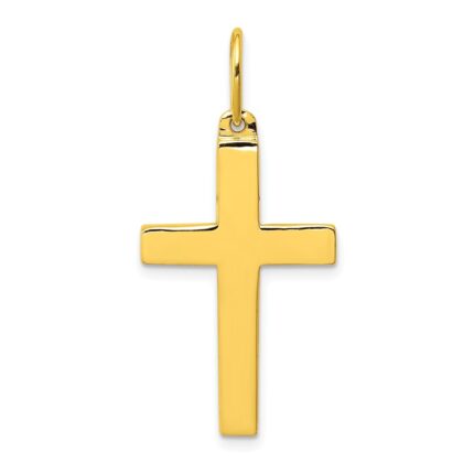 Sterling Silver Gold-tone Polished Cross Pendant