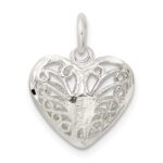 Sterling Silver Filigree Heart Charm - Image 4