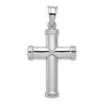 Sterling Silver Rhodium-plated Hollow Reversible Cross Pendant