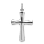 Sterling Silver Platinum-plated Enamel Cross Pendant