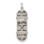 Sterling Silver Fancy Mezuzah Pendant