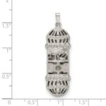 Sterling Silver Fancy Mezuzah Pendant - Image 4
