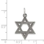 Sterling Silver Antiqued Star of David Pendant - Image 3
