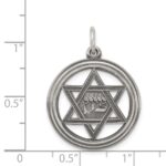 Sterling Silver Antiqued Star of David Disc Charm - Image 3
