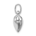 Sterling Silver Rhodium-plated Puffed Heart Charm - Image 2