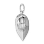 Sterling Silver Rhodium-plated Puffed Heart Pendant - Image 2