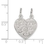 Sterling Silver I Love You 2-piece break apart Heart Charm - Image 3