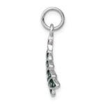 Sterling Silver Rhodium-platedEnamel Christmas Tree Charm - Image 2