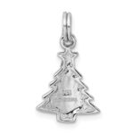 Sterling Silver Rhodium-platedEnamel Christmas Tree Charm - Image 3