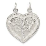 Sterling Silver Best Friend 2-piece break apart Heart Charm - Image 4