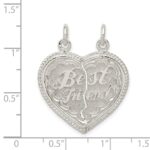 Sterling Silver Best Friend 2-piece break apart Heart Charm - Image 5