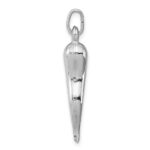Sterling Silver Rhodium-plated Italian Horn Pendant - Image 2
