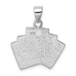 Sterling Silver Rhodium-platedEnamel Royal Flush Pendant - Image 4