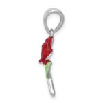Sterling Silver Rhodium-platedEnamel Flower Charm - Image 2