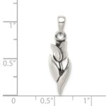 Sterling Silver Antiqued Tulip Pendant - Image 3