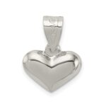 Sterling Silver Rhodium-plated Puffed Heart Charm - Image 3