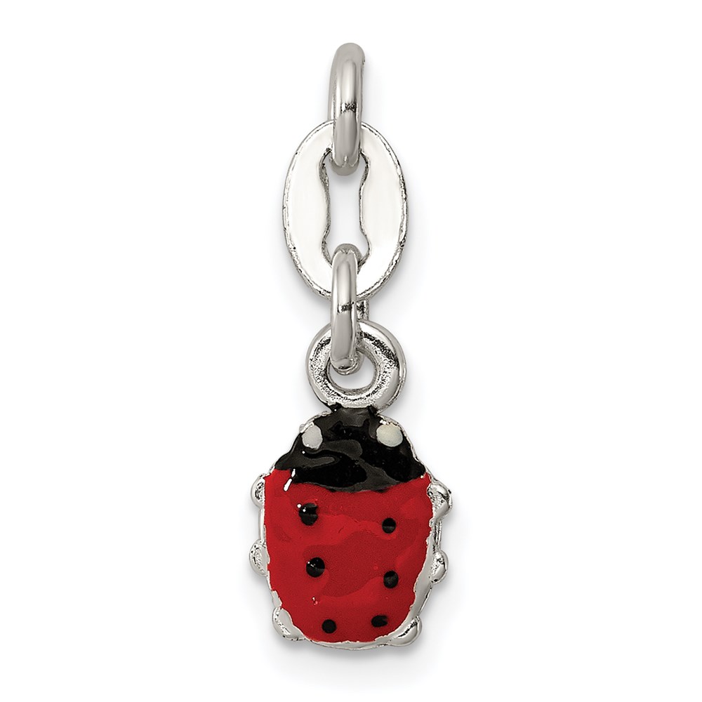 QC6263.jpg Sterling Silver Enameled Ladybug Charm - Image 1