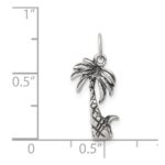 Sterling Silver Antiqued Palm Tree Charm - Image 3