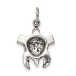 Sterling Silver Antiqued Sea Turtle Charm - Image 4