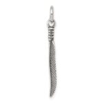 Sterling Silver Antiqued Feather Charm - Image 2