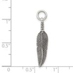 Sterling Silver Antiqued Feather Charm - Image 3