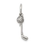 Sterling Silver Antiqued Golfer's Charm