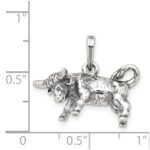 Sterling Silver Antiqued Taurus Zodiac Pendant - Image 3