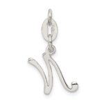 Sterling Silver Letter N Initial Charm - Image 4