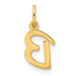 Sterling Silver Gold-tone Polished Letter B Initial Charm - Image 3