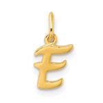 Sterling Silver Gold-tone Polished Letter E Initial Charm