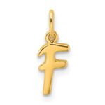 Sterling Silver Gold-tone Polished Letter F Initial Charm