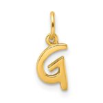 Sterling Silver Gold-tone Polished Letter G Initial Charm