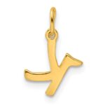 Sterling Silver Gold-tone Polished Letter K Initial Charm - Image 3