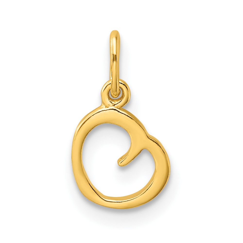 QC6511OGP.jpg Sterling Silver Gold-tone Polished Letter O Initial Charm - Image 1