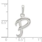 Sterling Silver Letter P Initial Pendant - Image 3