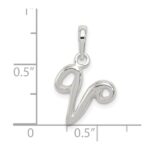 Sterling Silver Letter V Initial Pendant - Image 3