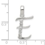 Sterling Silver CZ Letter E Initial Pendant - Image 4