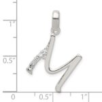 Sterling Silver CZ Letter M Initial Pendant - Image 4