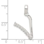 Sterling Silver CZ Letter V Initial Pendant - Image 4