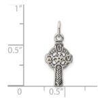 Sterling Silver Antiqued Celtic Cross Charm - Image 3