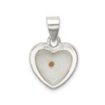 Sterling Silver Rhodium-plated Enameled Mustard Seed Heart Pendant - Image 4