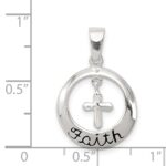Sterling Silver Antiqued Faith w/Cross Pendant - Image 3