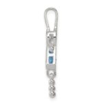 Sterling Silver Rhodium-plated CZ & March Glass Girl Pendant - Image 2